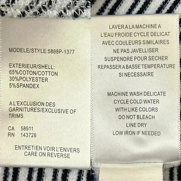 Northern Reflections Top  V-Neck Nautical Tie Front Blue White Stripes Medium - Picture 12 of 15